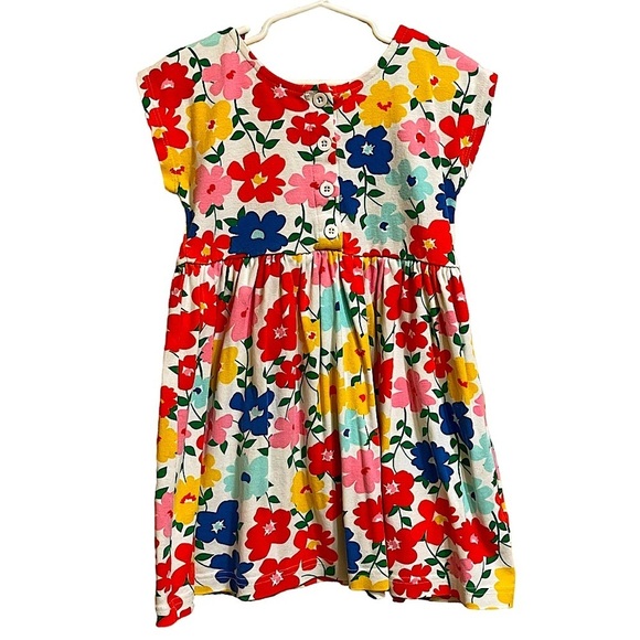 Hanna Andersson Short Sleeve Bright Colors Floral Dress Size 110 or 5 - Picture 1 of 6
